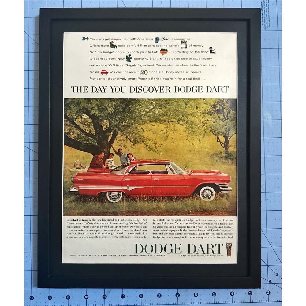 FRAMED 1959 Origina Magazine Ad Car The Day You Discover DODGE Dart
